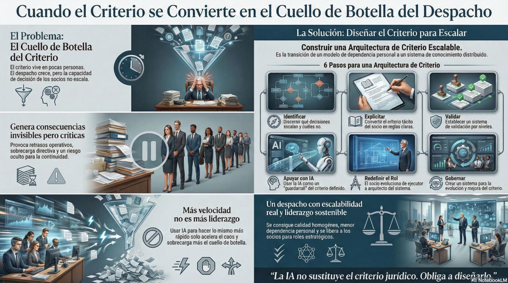 CEOs, socios y líderes de despachos jurídicos: cuando el criterio se concentra en los socios, el crecimiento se frena.