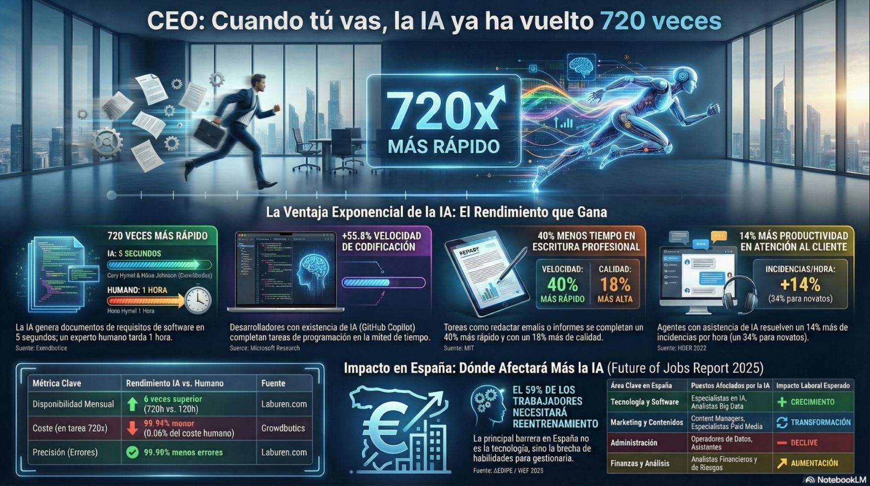 CEO, cuando tú vas 🐌, la IA ya ha vuelto 720 veces 🚀